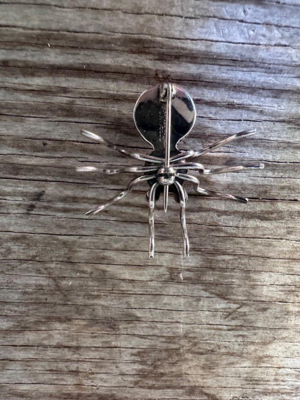 Sterling Silver Citrine Spider Brooch Pin Figural Insect Jewelry 1.5” 6.49g - Picture 4 of 10